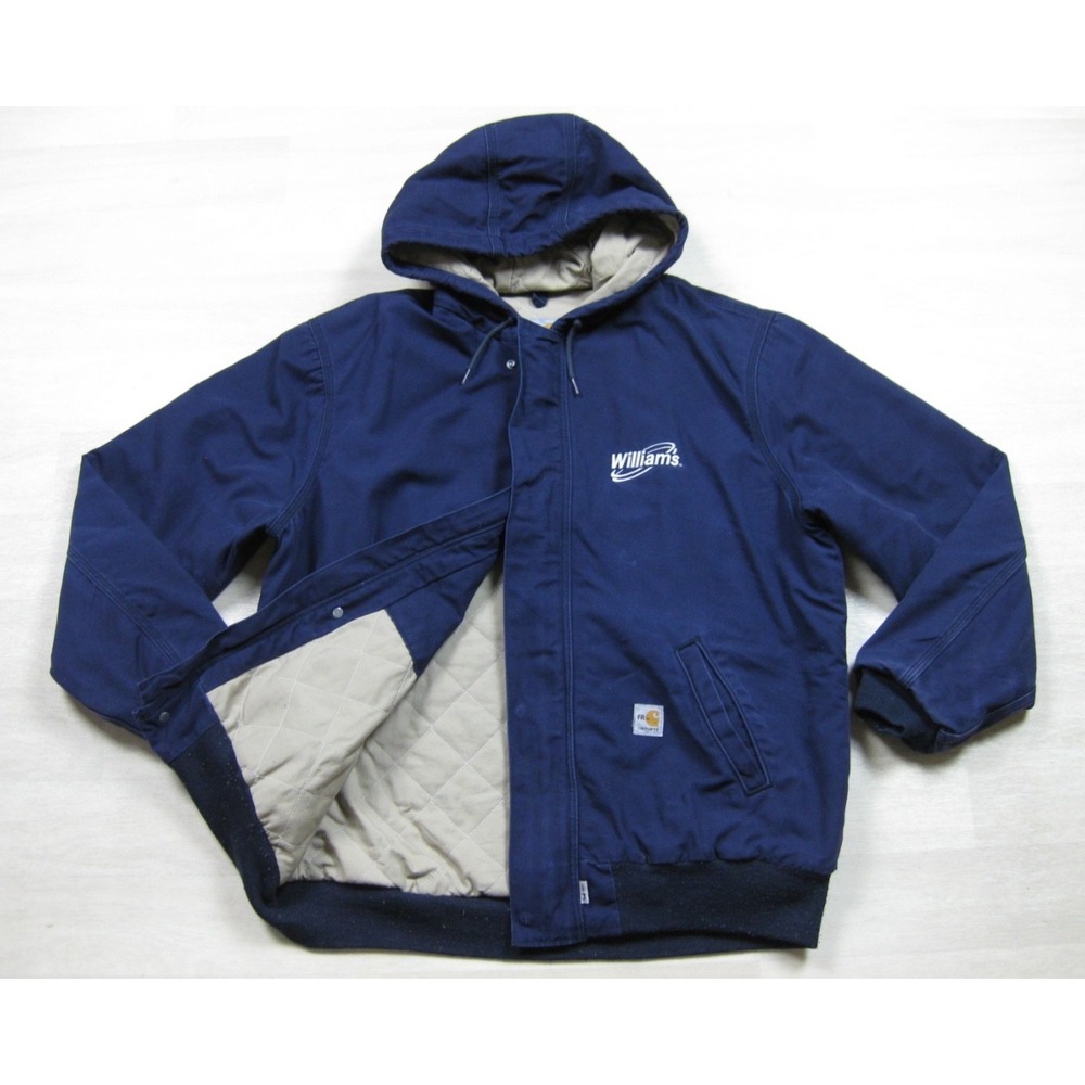 Vintage Carhartt‎ Flame Resistant Hooded Active Jacket (XL) Duck Canvas WFRJ130